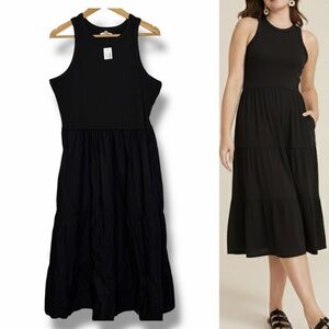 Maurices Black Tiered Tank Dress Size XL